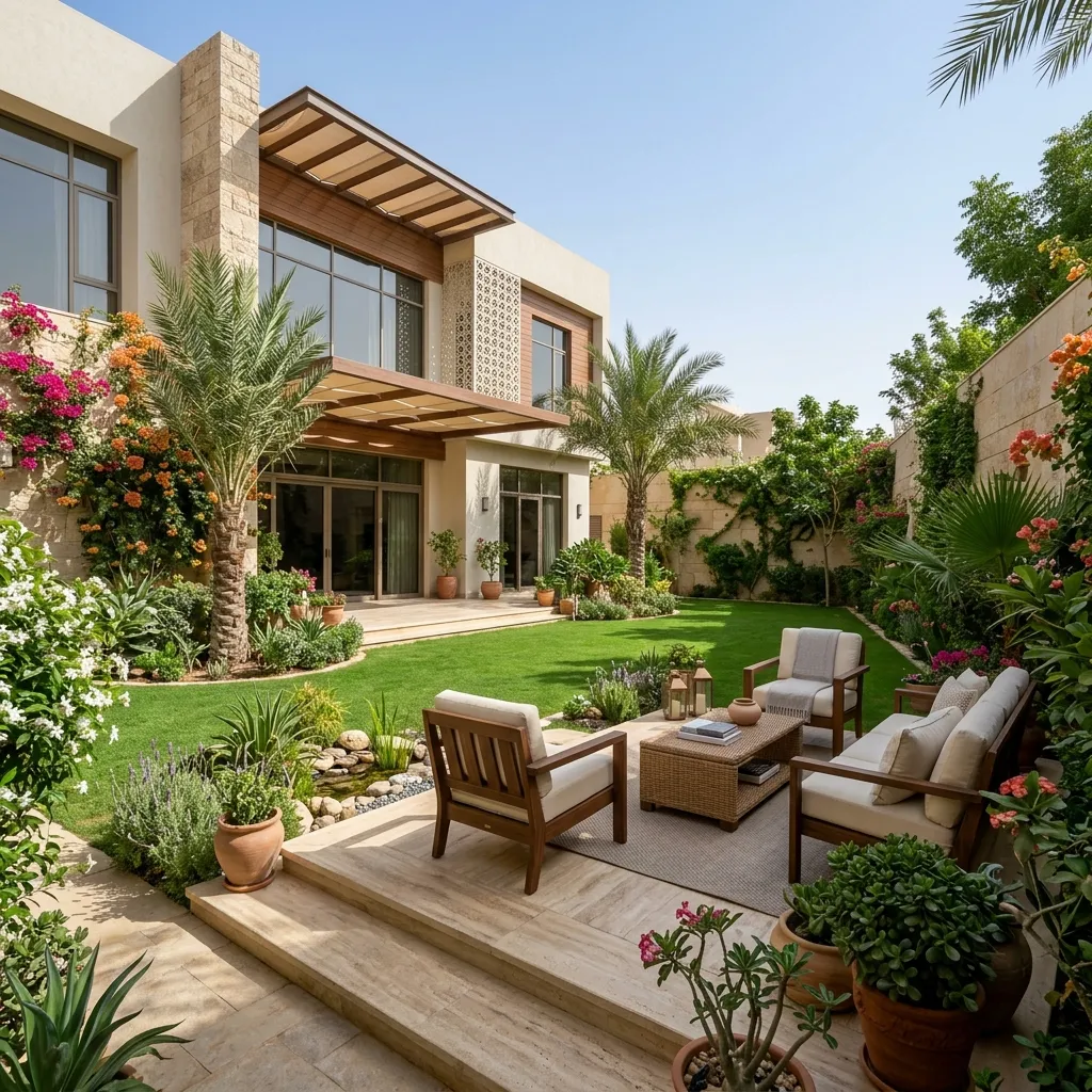 حديقة منزلية دافئة بالرياض